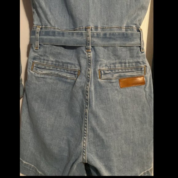 Size women’s small/S, Rivet Utility Denim jumper, long sleeve romper - Picture 5 of 7